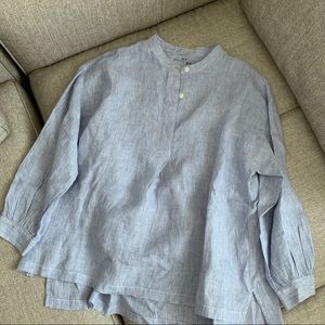 Muji mandarin collar linen shirt